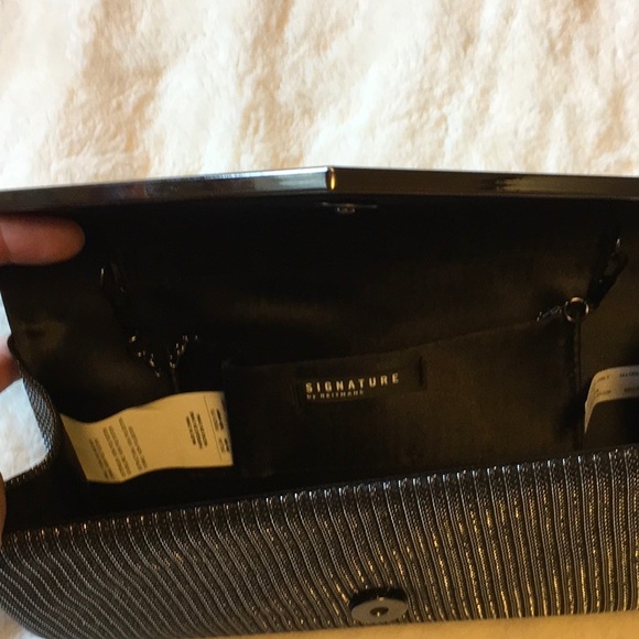 3 for $30 Beautiful clutch purse with detachable chain handle. Silver and black. - Picture 3 of 8